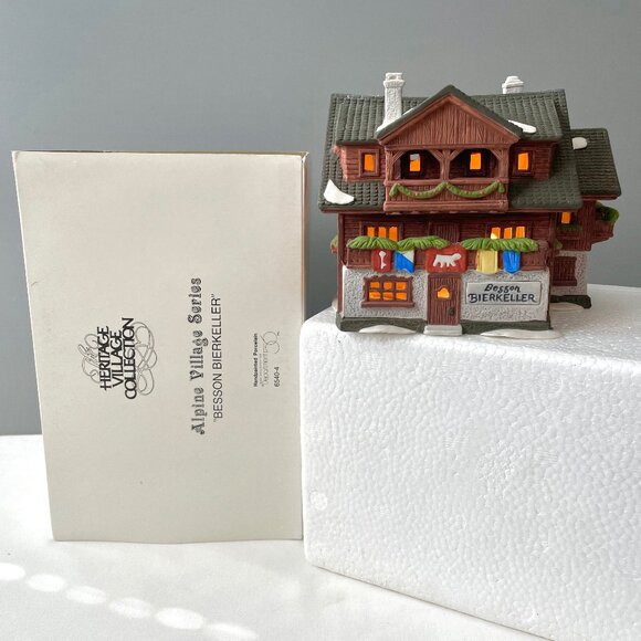 Department 56 Besson Bierkeller Alpine Village 56.65405 1986 Lighted Ski House - Picture 1 of 15